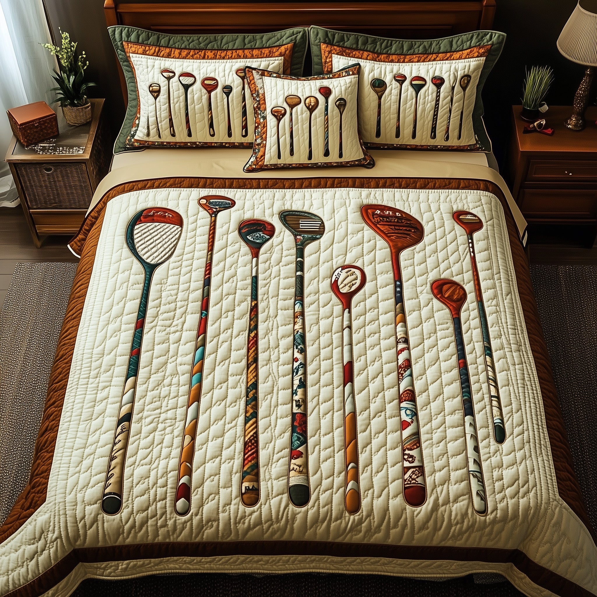 In the Golf Bag Quilted Bedding Set Duvet Cover Merchandise Golf Christmas Presents