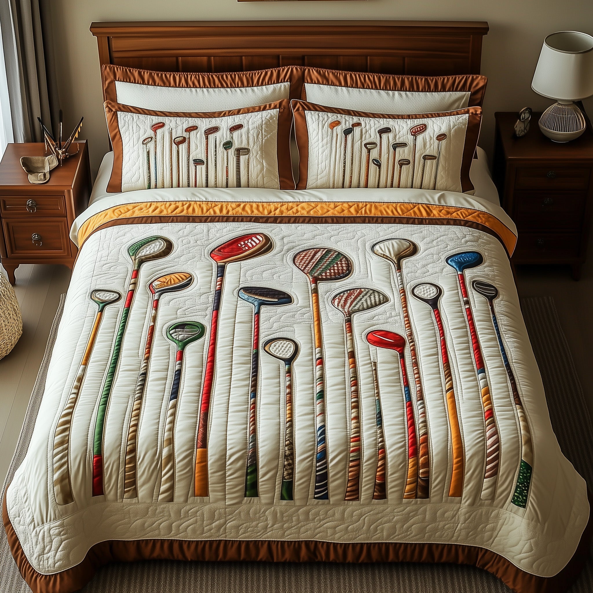 In the Golf Bag Quilted Bedding Set Duvet Cover Merchandise Golf Enthusiast Gifts