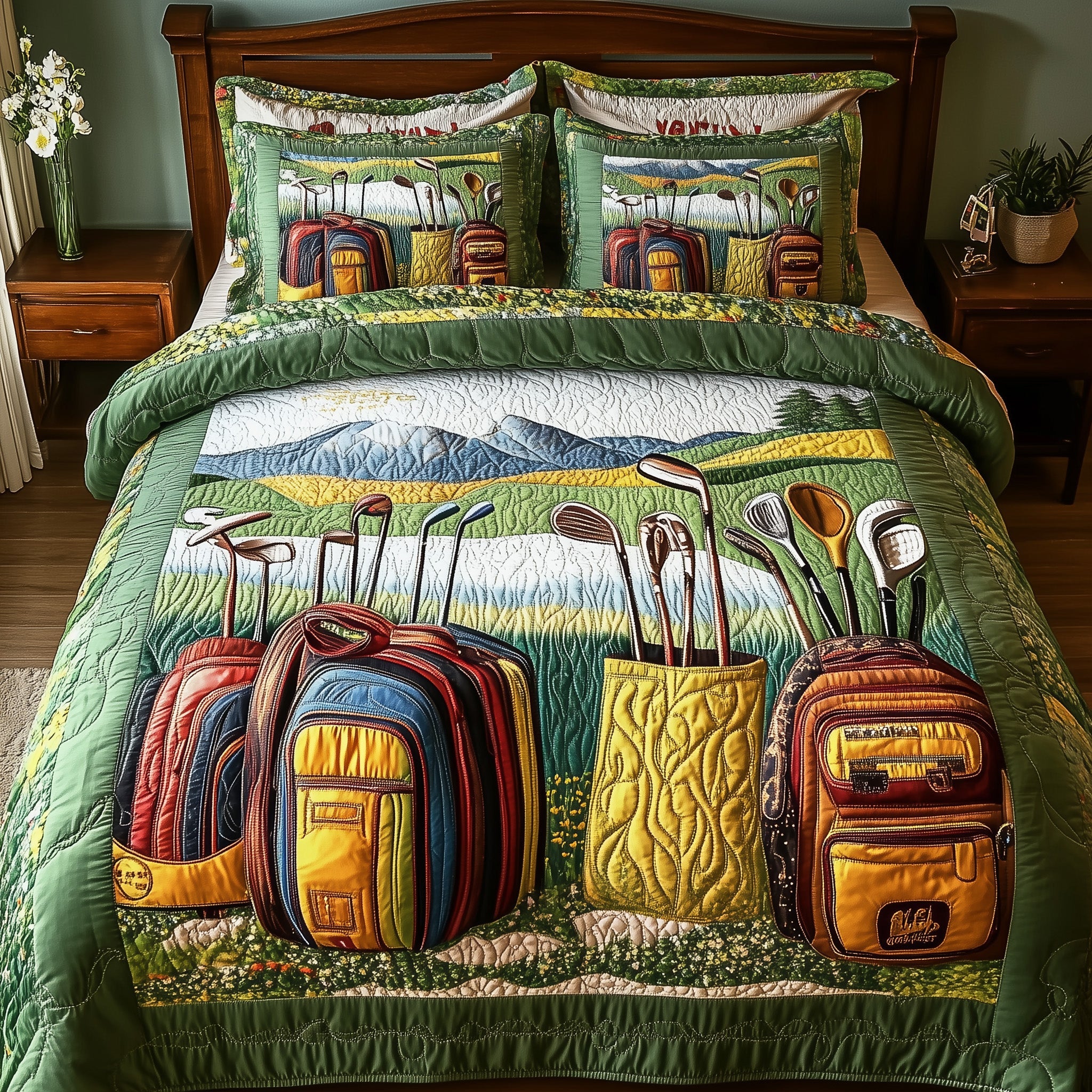 In the Golf Bag Quilted Bedding Set Duvet Cover Merchandise Golf Gifts For Women
