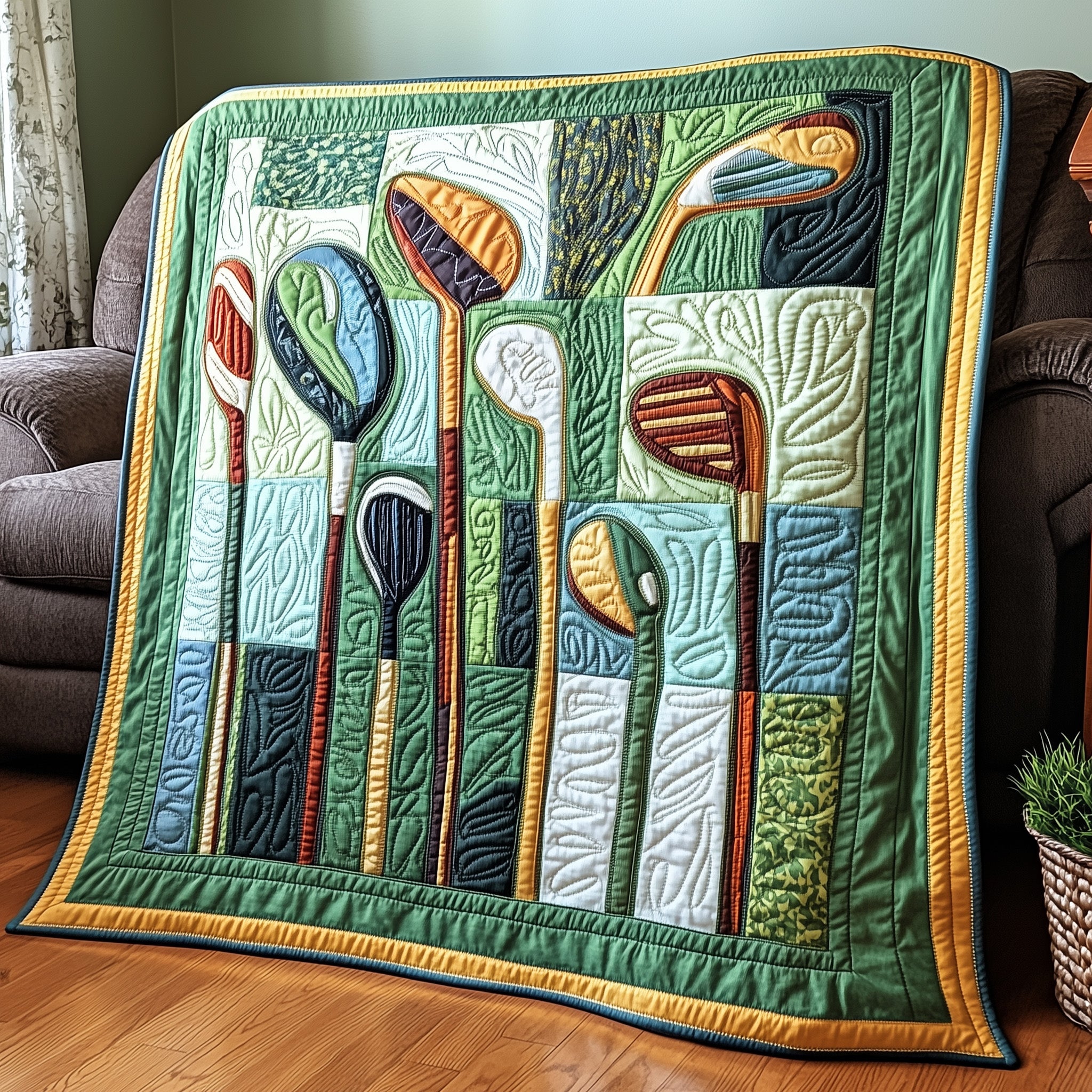 In The Golf Bag Quilted Blanket Quilted Blanket for Christmas Decor