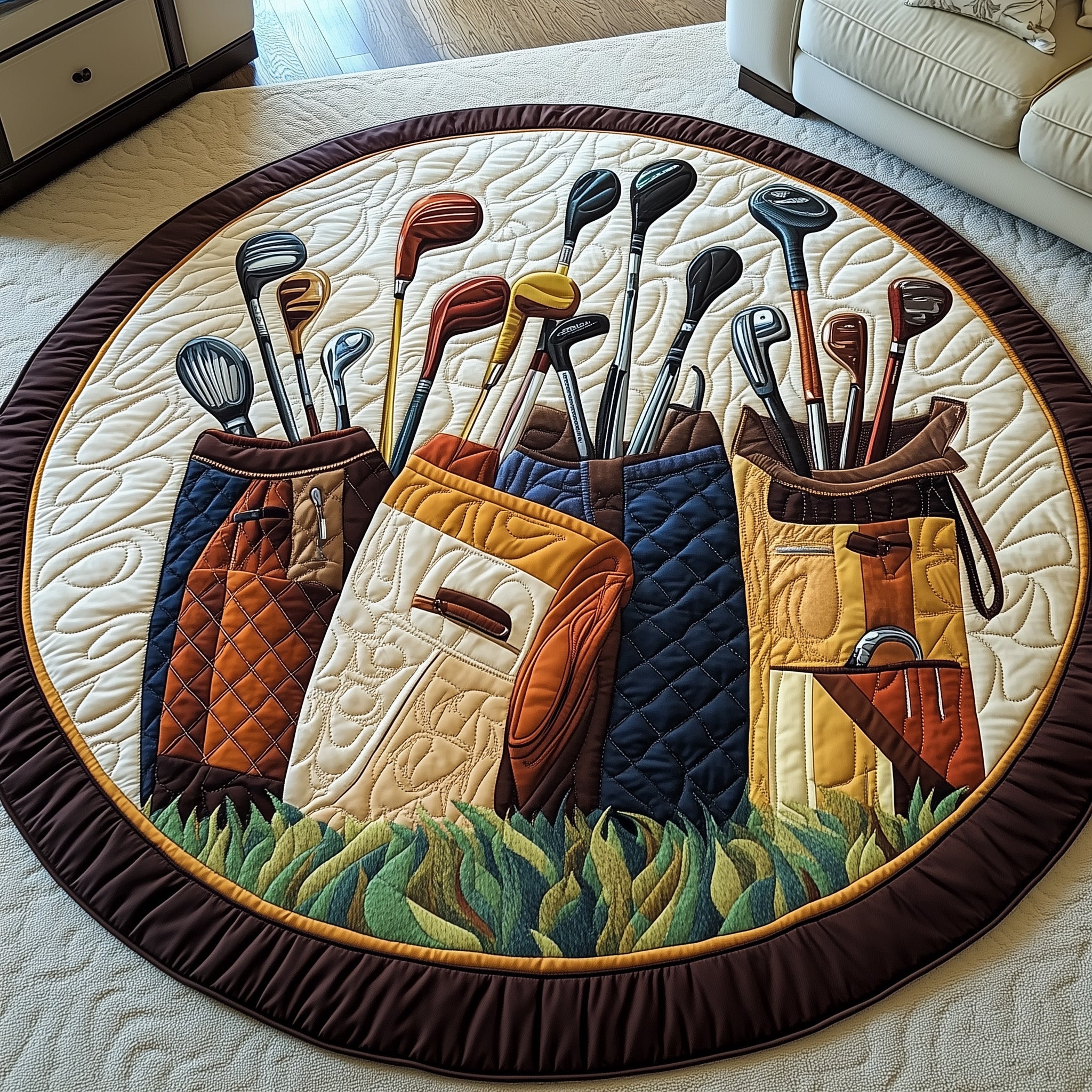 In The Golf Bag Quilted Round Mat Gftotp8316 Christmas Gift