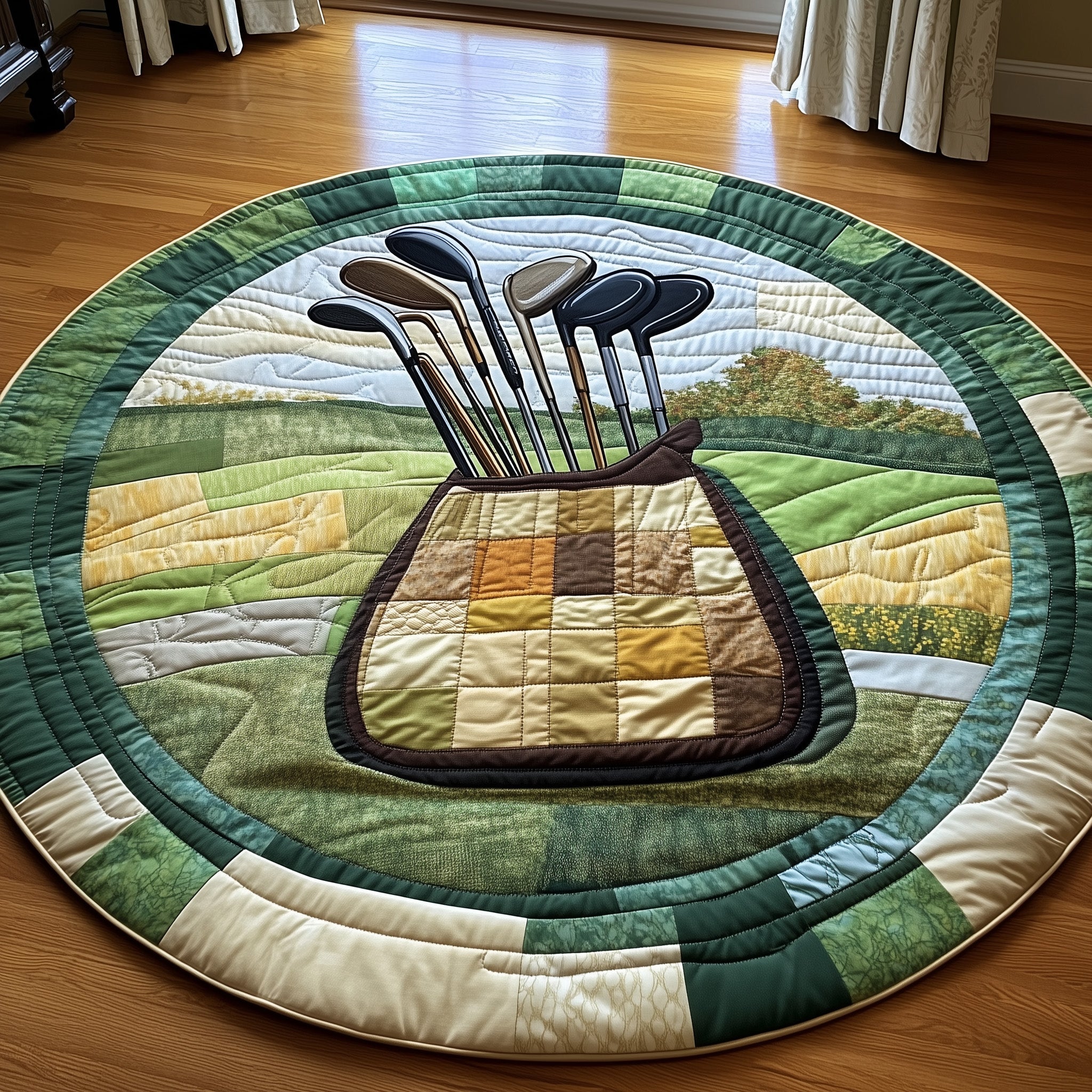 In The Golf Bag Quilted Round Mat Gift For Girlfriend