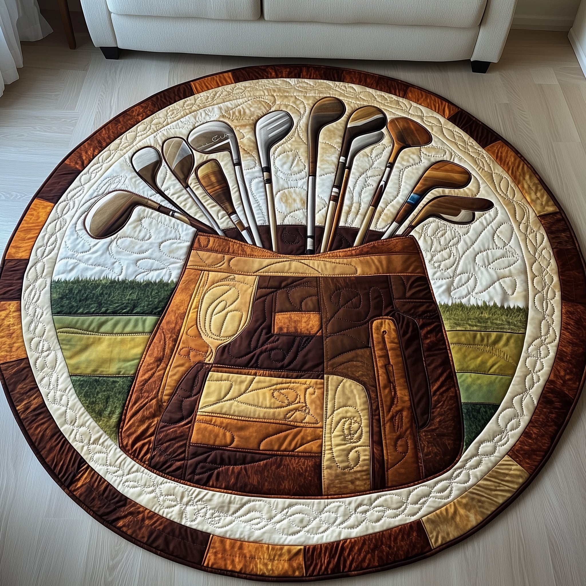 In The Golf Bag Quilted Round Mat Perfect Quilted Round Mat for Any Floor Surface