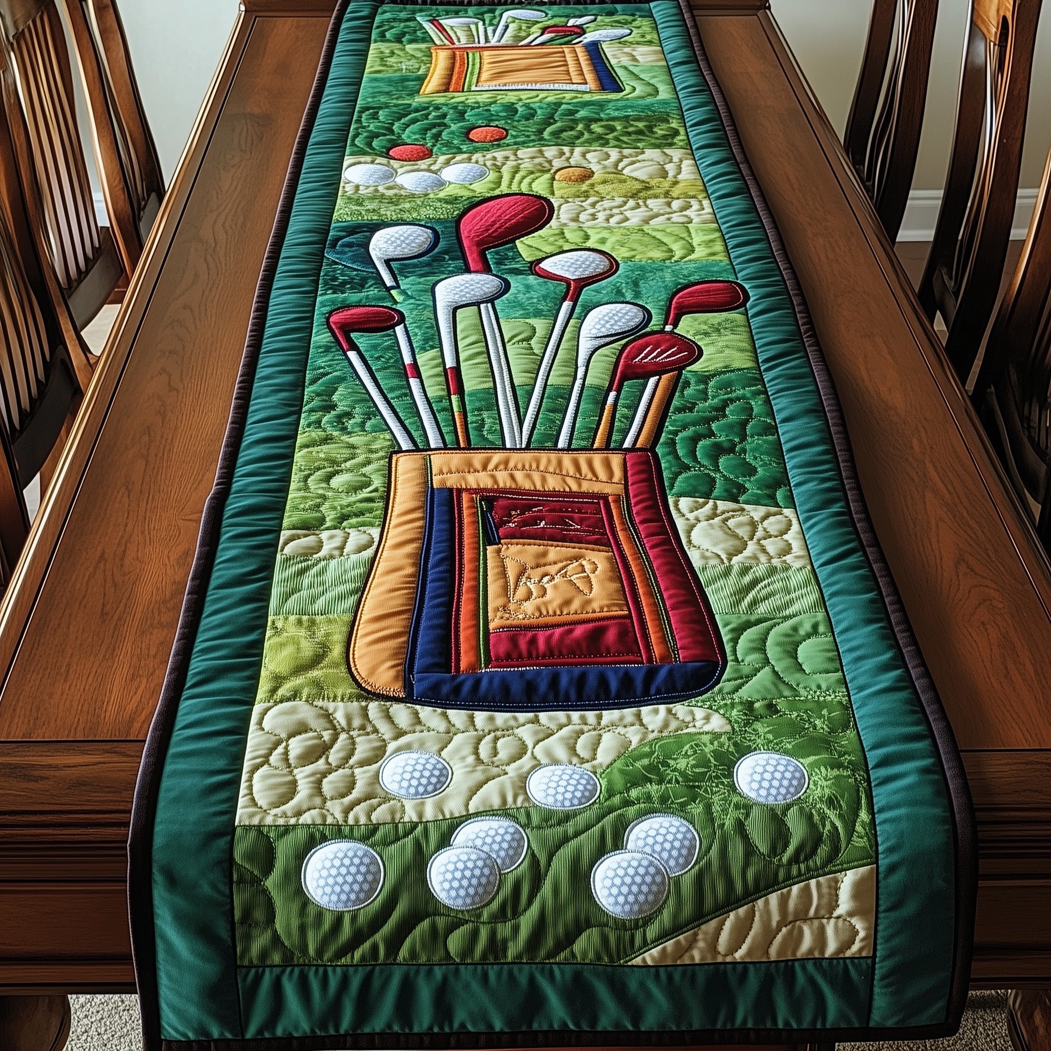 In The Golf Bag Quilted Table Runner Christmas Table Runner Decoration