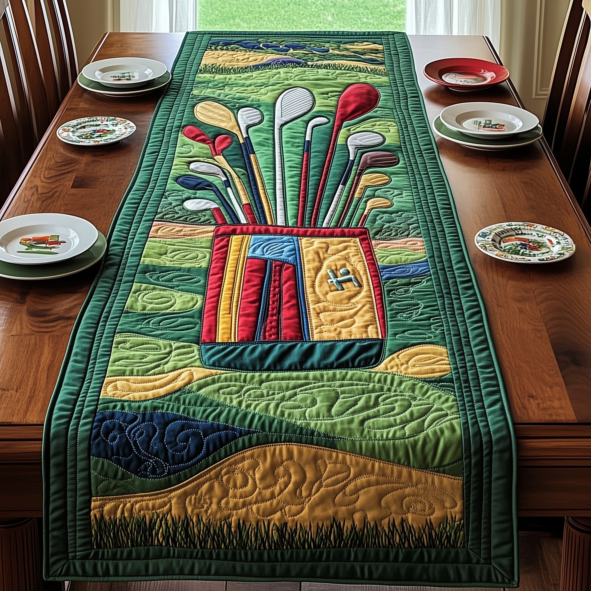 In The Golf Bag Quilted Table Runner Table Runner Gift for Holiday Season