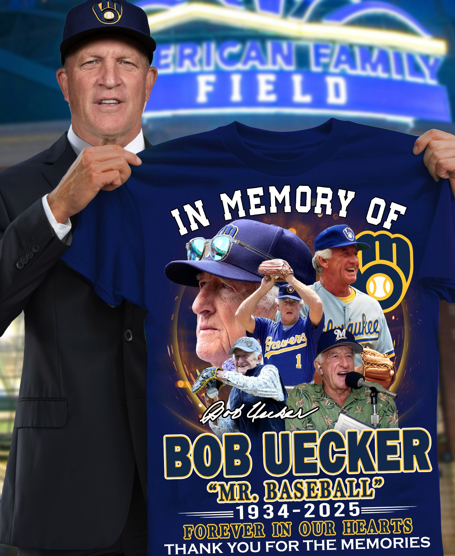 In The Memory Of Bob Uecker Mr. Baseball Thank You For The Memories T-Shirt Baseball Fan Gifts