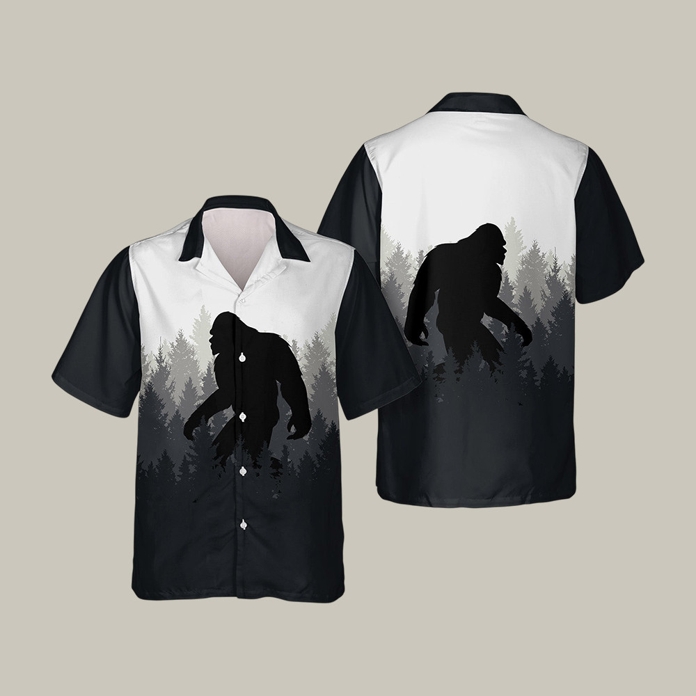 In The Woods Bigfoot Hawaiian Shirts Giant Bigfoot Graphic Tee Best Present For Husband