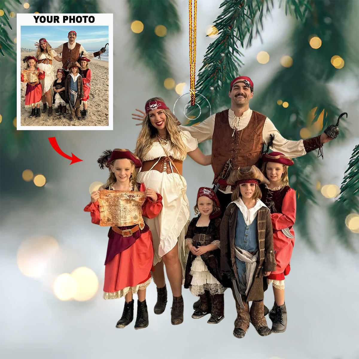 In This Family We Love And Laugh Personalized Photo Mica Ornament Christmas Gift For