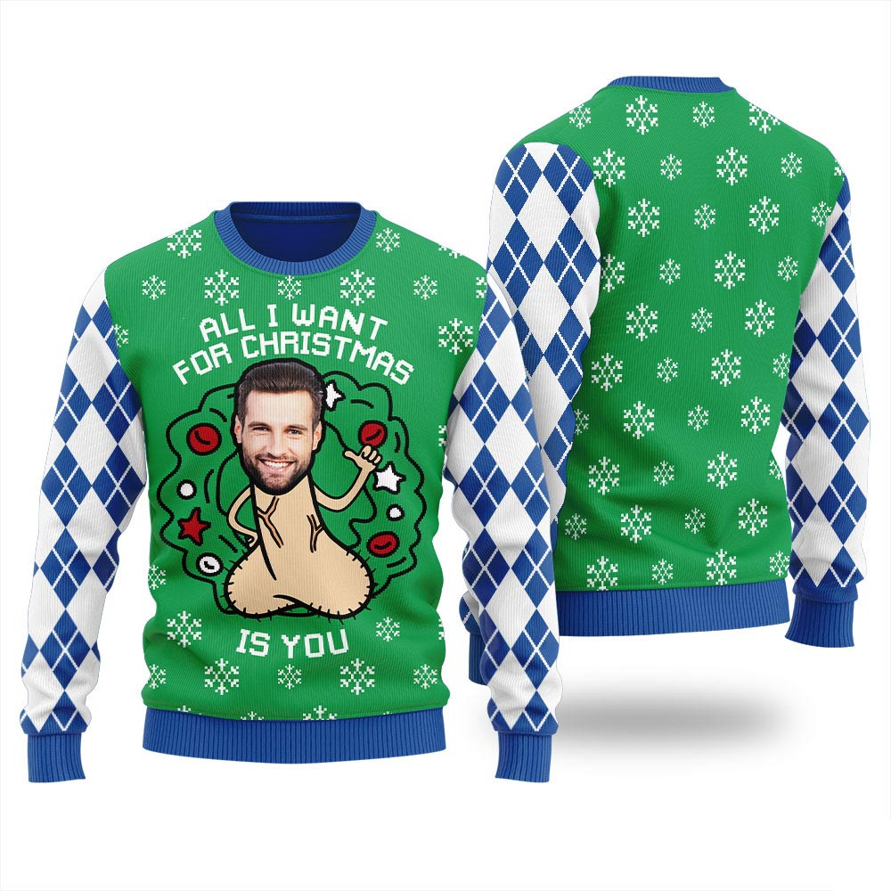 Inappropriate Custom Face Ugly Christmas Sweater For Women Ugly Christmas Gifts