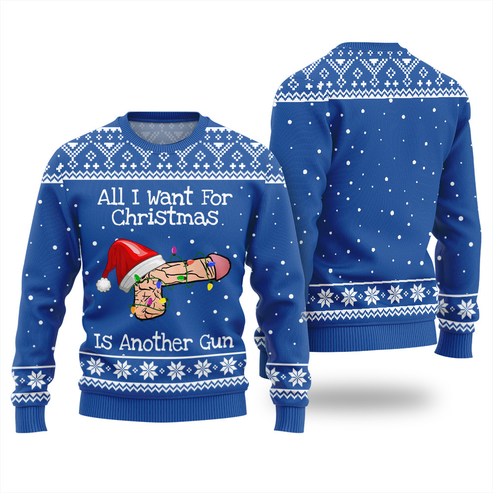 Inappropriate Gun Ugly Christmas Sweater Warm Winter Merch Gift for Someone You Love