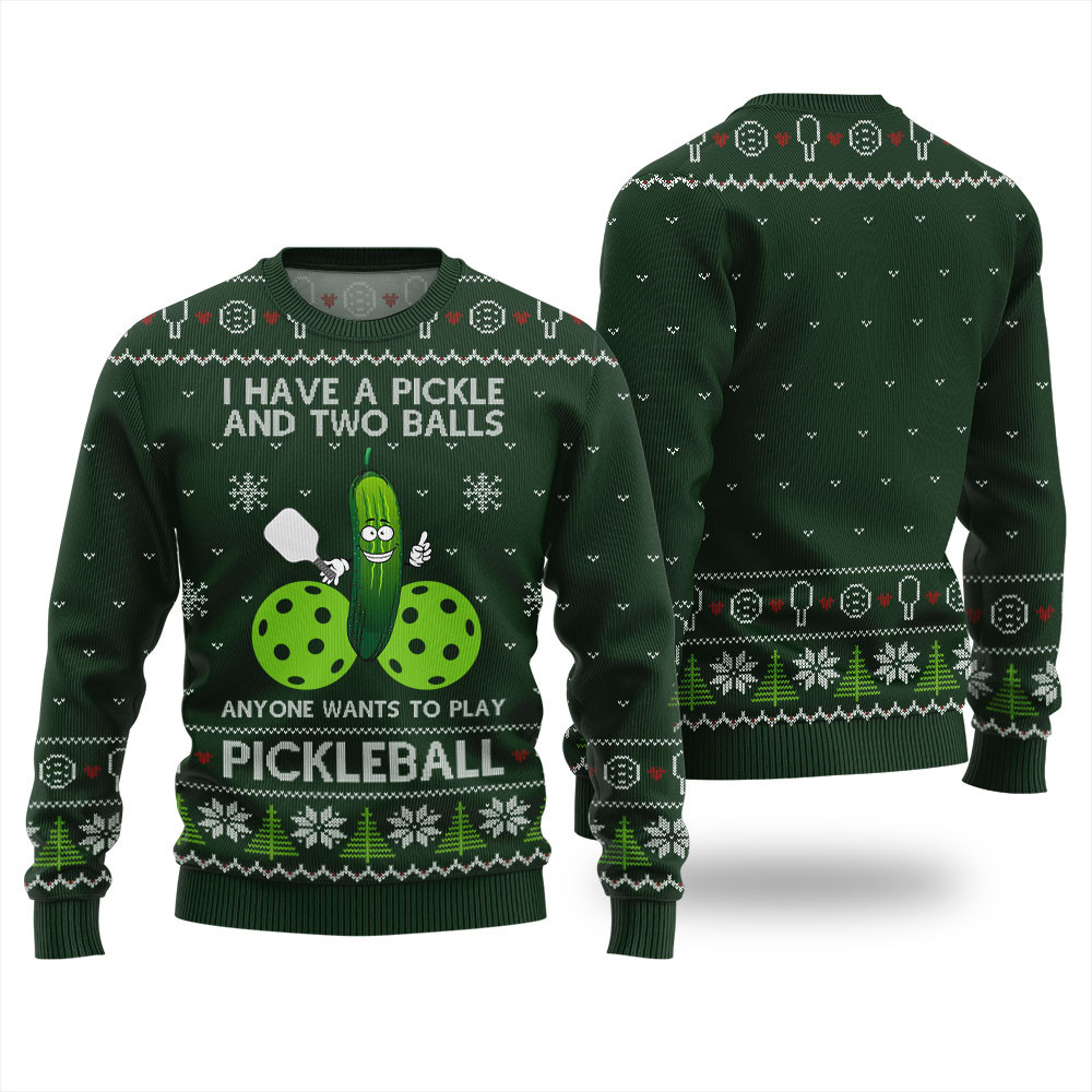 Inappropriate Pickleball Ugly Christmas Sweater Holiday Gift Merch That Everyone Will Adore