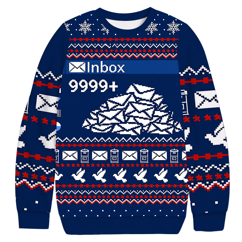 Inbox 9999+ Christmas Ugly Sweatshirt Holiday Joke Gift Idea