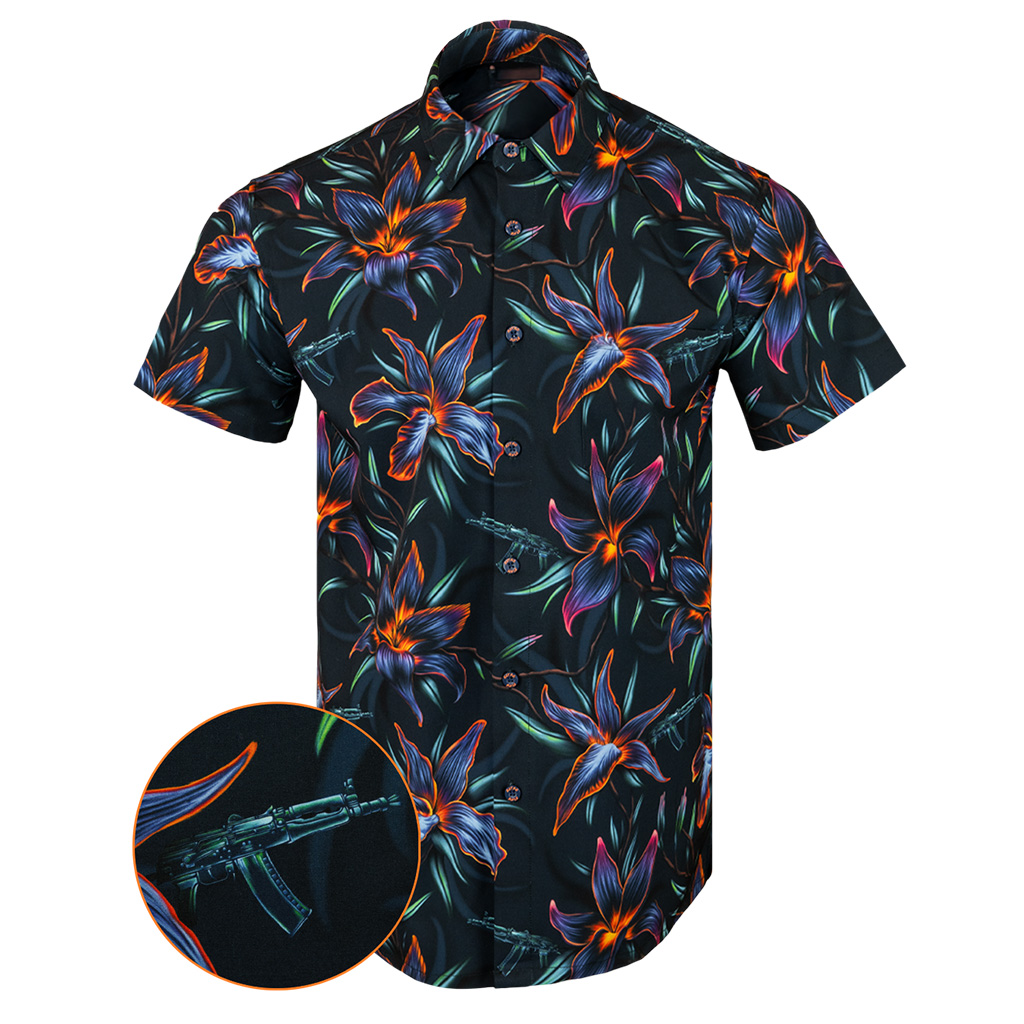 Incindibiscus Button Down Shirt Outdoor Hawaiian Tactical Shirt Birthday Gift Ideas For Dad