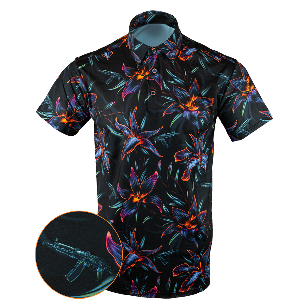 Incindibiscus Polo Shirt Outdoor Hawaiian Tactical Polo Shirt Unique Gift For Boyfriend Birthday