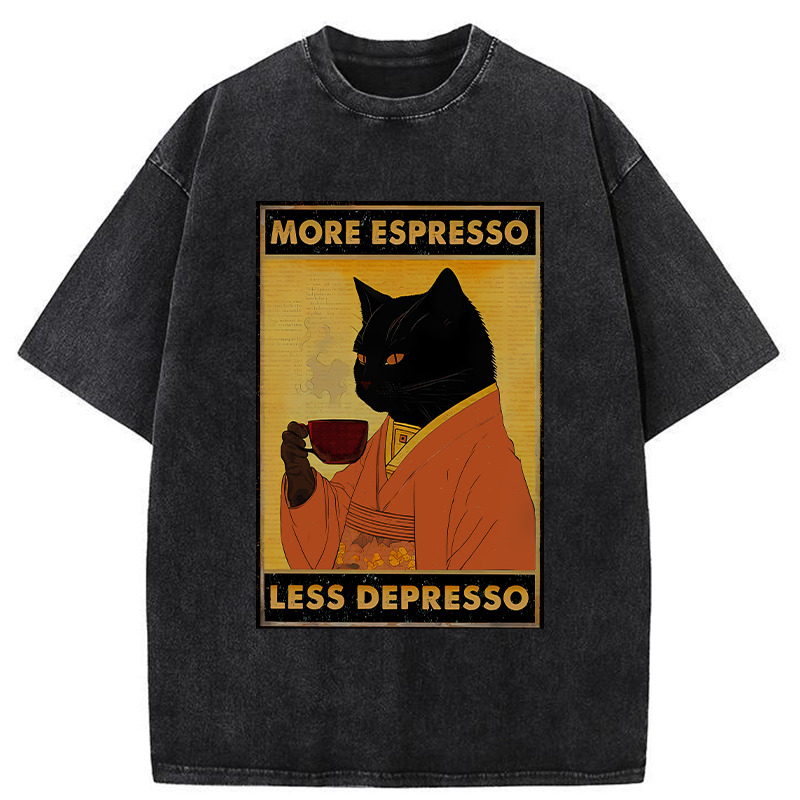 Increase Espresso Decrease Distress Washed T-Shirt Unisex Streetwear Graphic Style Gifts For Best Friend Increase Espresso Decrease Distress Washed T-Shirt Unisex Streetwear Graphic Style Gifts For Best Friend