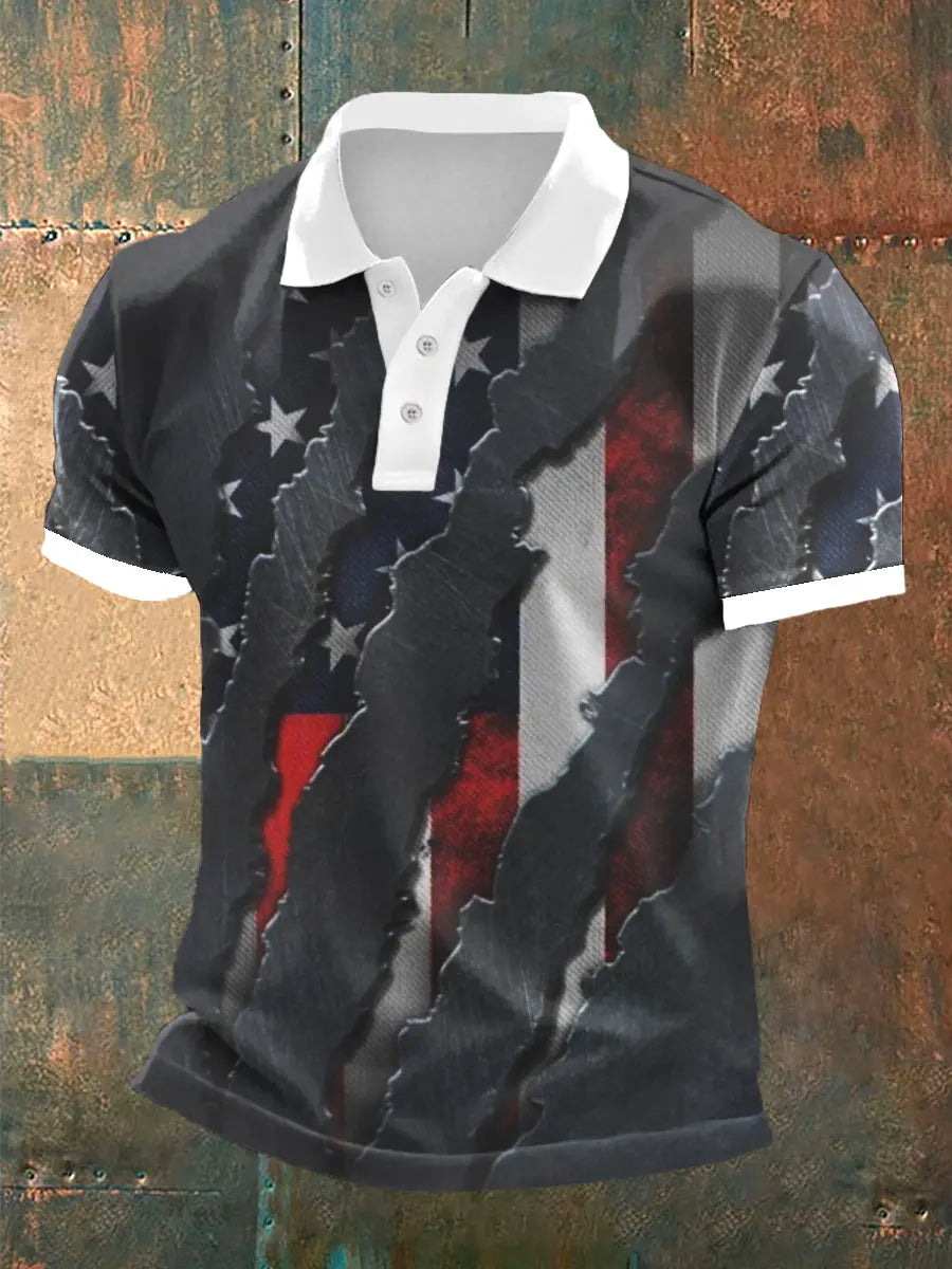 Independence Day 3D Printed Polo Shirt Patriotic Gift for USA Pride Enthusiasts