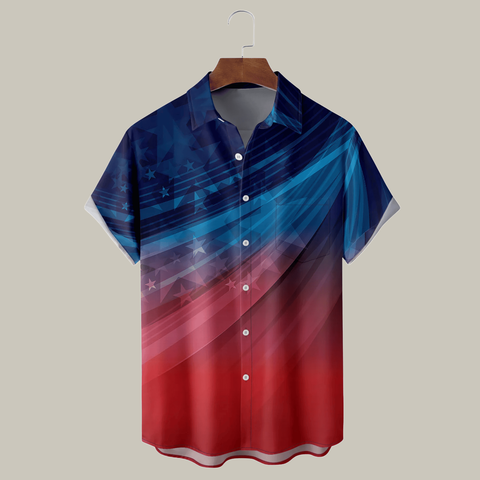 Independence Day Flag Red And Blue Hawaiian Shirt Patriotic Clothing Patriotic Presents