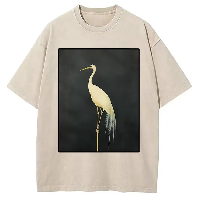 Independent Crane Washed T-Shirt Unique Aesthetic Fashion Tee Gifts For Best Friend