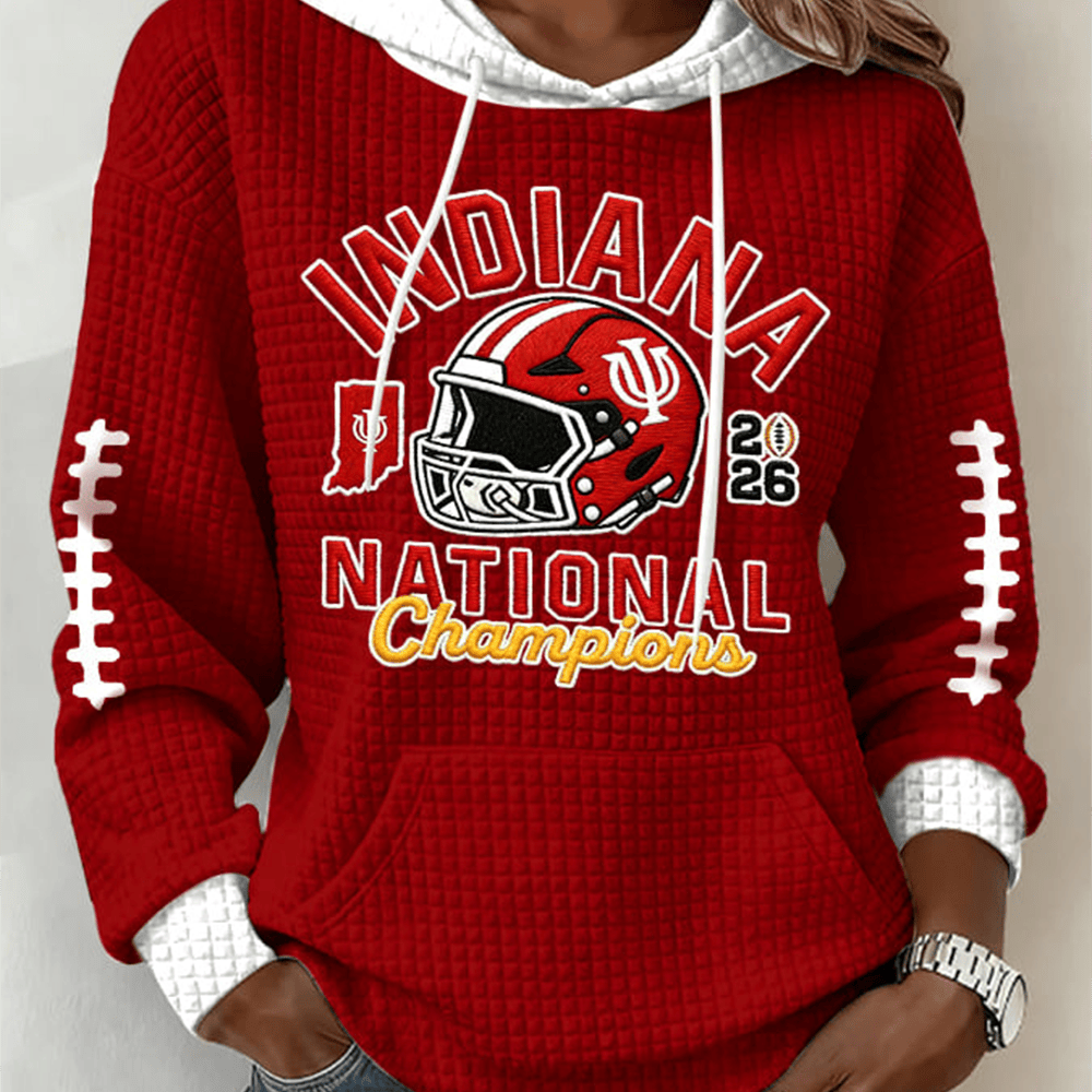 Indian Hoosiers Football Hoodie Game Day Football Hooded Sweatshirt Fan Gear
