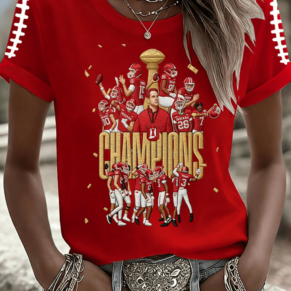 Indiana 2026 National Championship T-Shirt Football Clothes Indiana Hoosiers Fan Gift