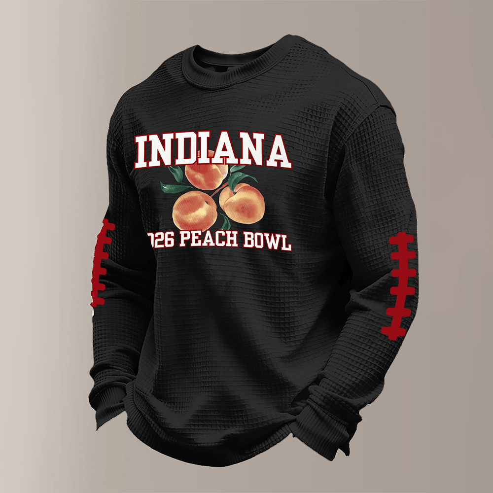 Indiana 2026 Peach Bowl Long Sleeve Shirt Indiana Hoosiers Apparel Gift For Him