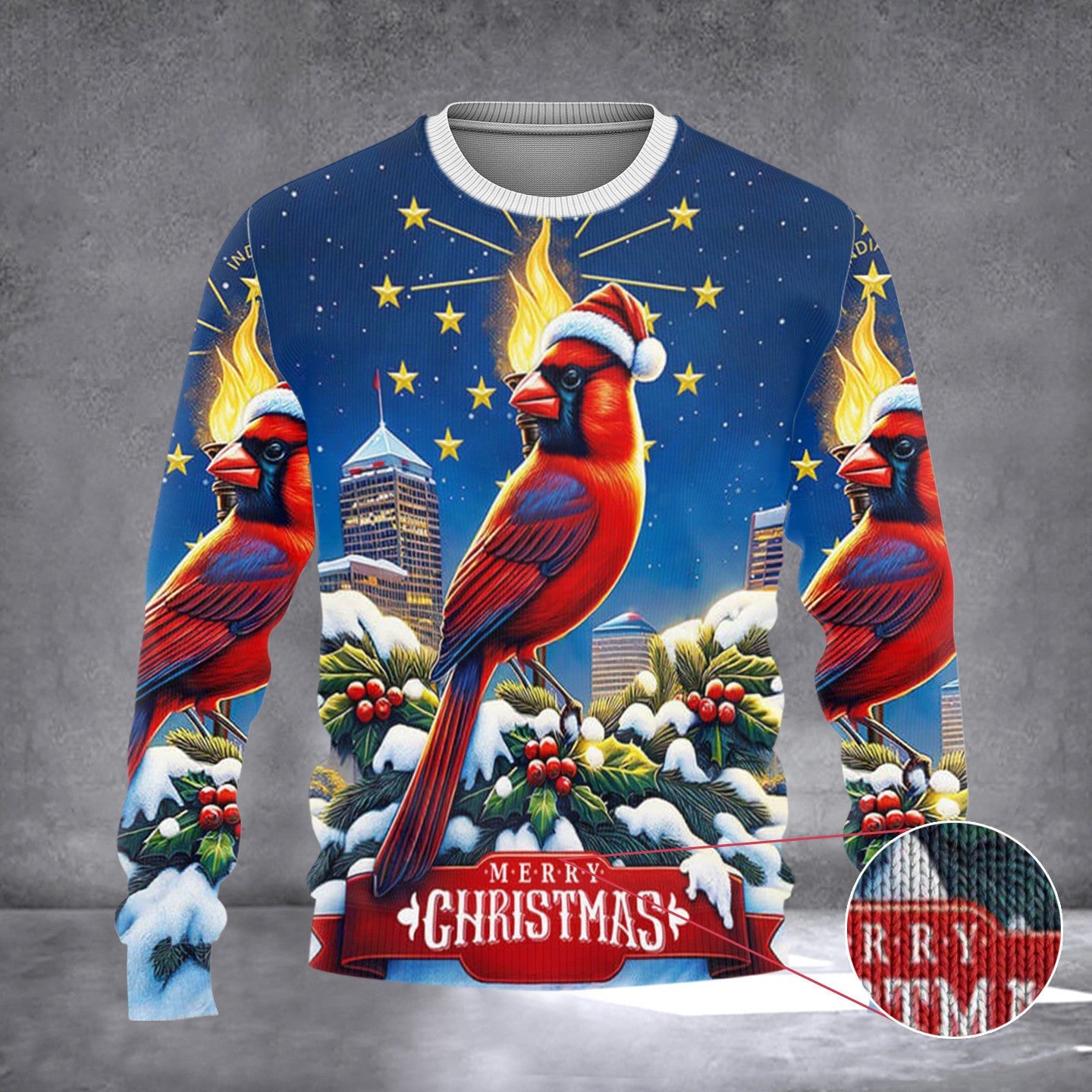 Indiana Christmas Sweater Gold Torch And Cardinal Bird Indiana Sweater Christmas Gifts 2024 Indiana Christmas Sweater Gold Torch And Cardinal Bird Indiana Sweater Christmas Gifts 2024