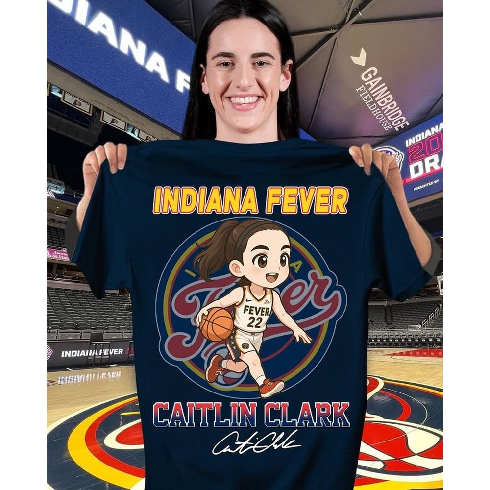 Indiana Fever Caitlin Clark Navy T-Shirt Indiana Fever Merch Best Gifts For Basketball Fans