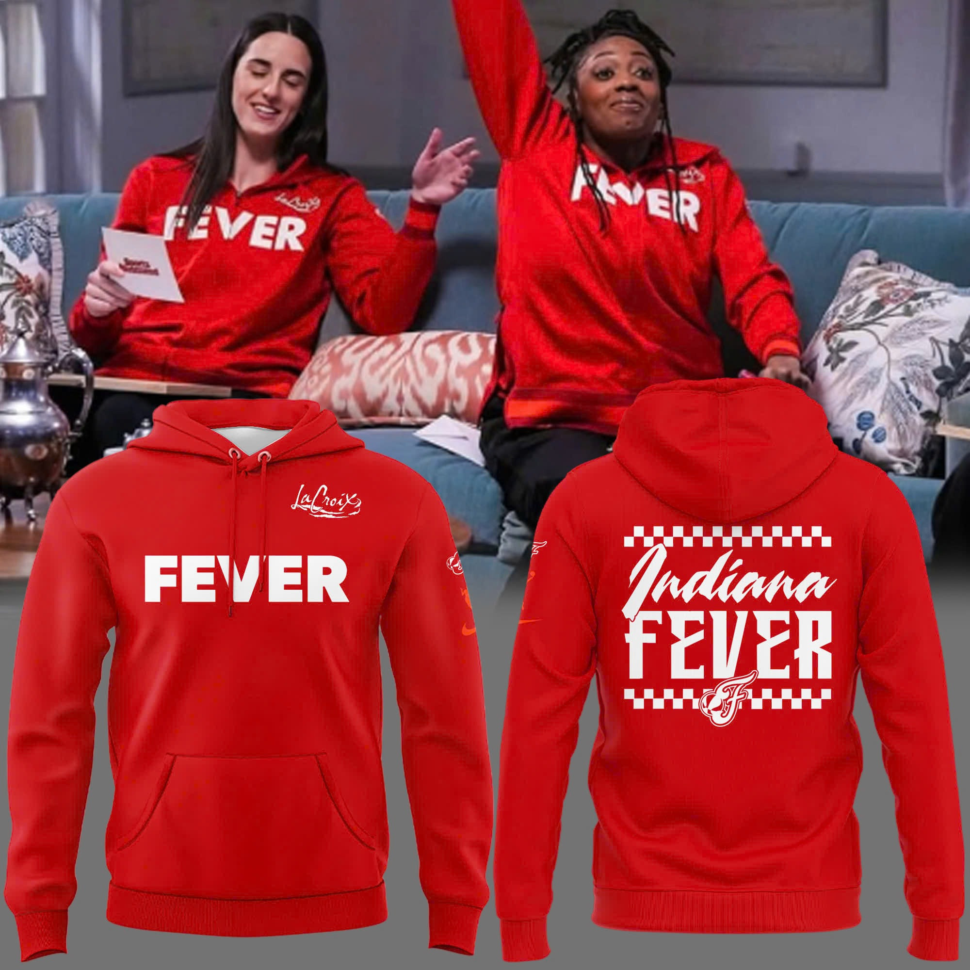 Indiana Fever IF Uniform Red Hoodie Good Gifts For Basketball Fans