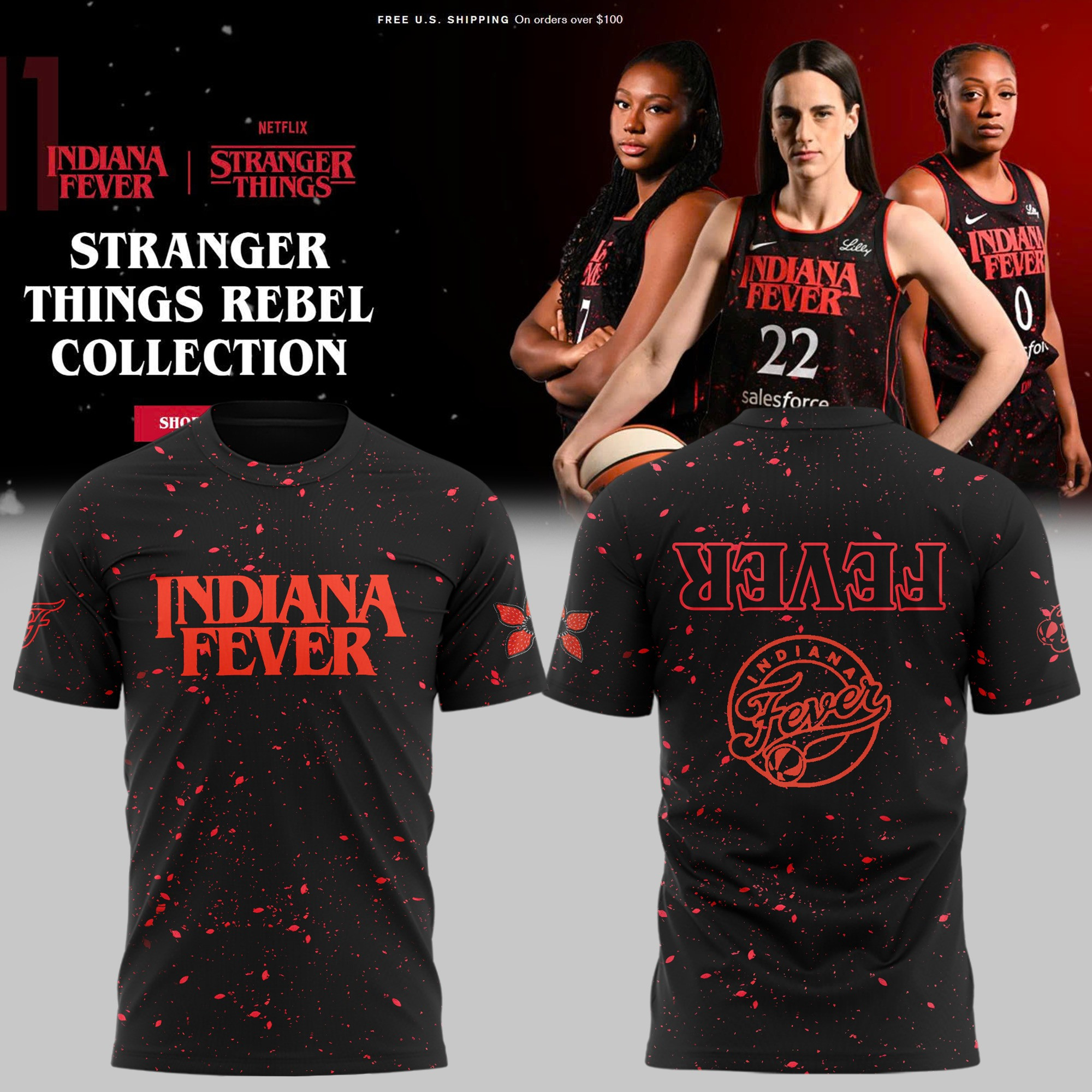 Indiana Fever Stranger Things Rebel Swingman Black Shirt Basketball Enthusiast Gifts
