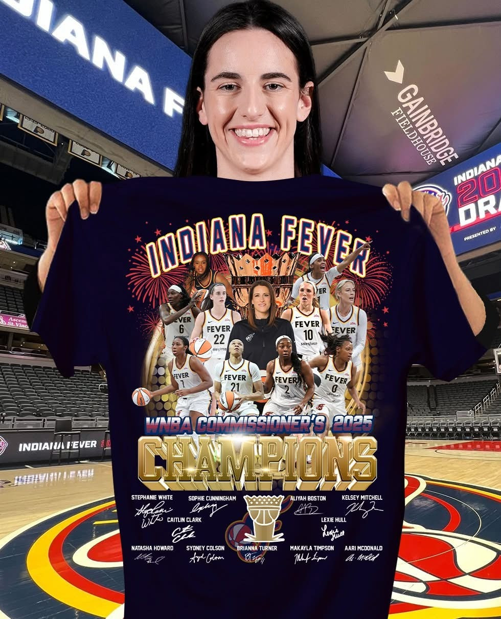 Indiana Fever WNBA Commissioner's 2025 Champions T-Shirt Perfect Gift For Basketball Supporters