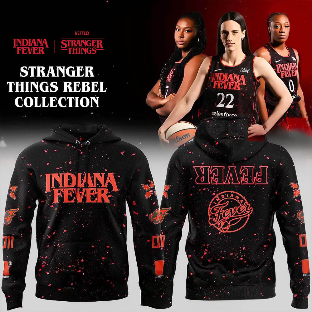 Indiana Fever x Stranger Things Rebel Swingman Limited Edition Hoodie Fans Gifts