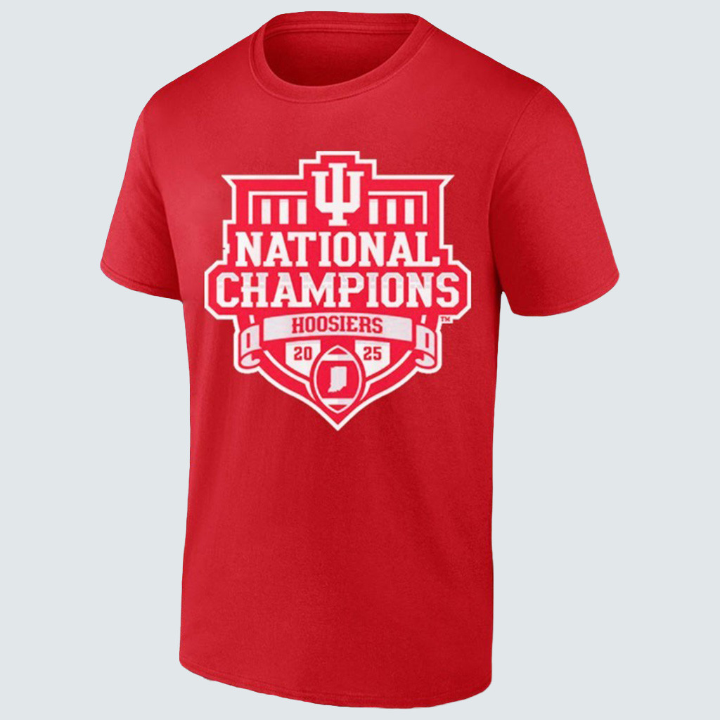Indiana Football 2025 College Playoff National Champions Logo T-shirt Hoosiers Merch For Fans Indiana Football 2025 College Playoff National Champions Logo T-shirt Hoosiers Merch For Fans