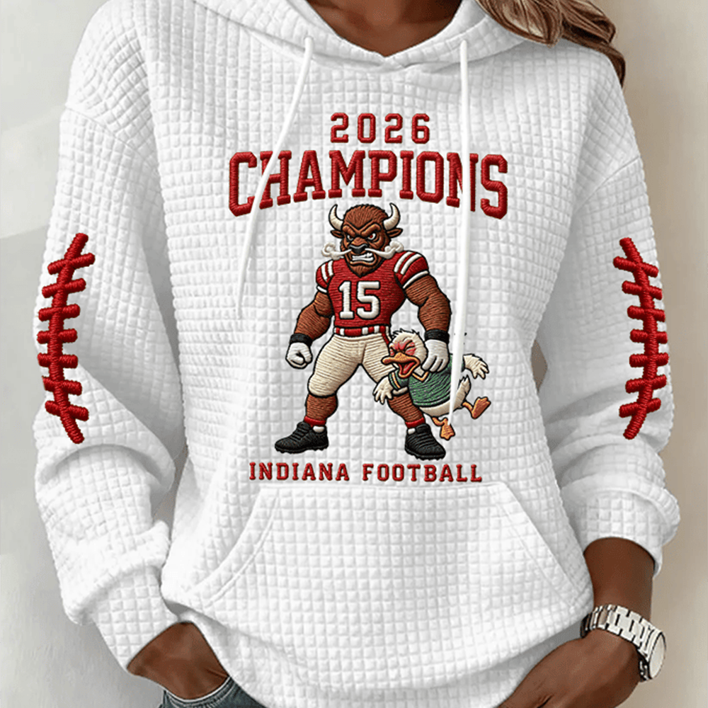 Indiana Football 2026 Champions Football Hoodie Indiana Hoosiers Champs Hoodie Fan Merch