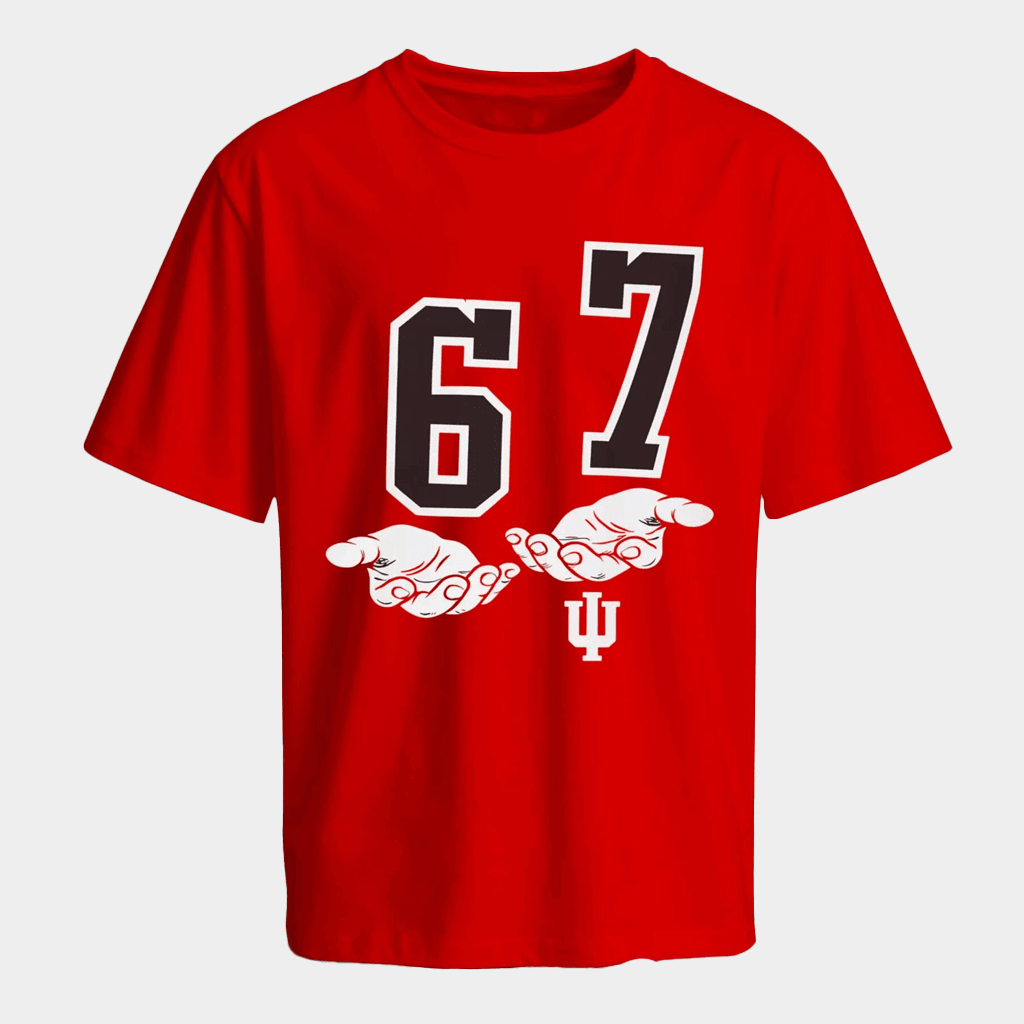 Indiana Football 6 7 T-Shirt Six Seven Meme Shirt Gifts For Football Lovers