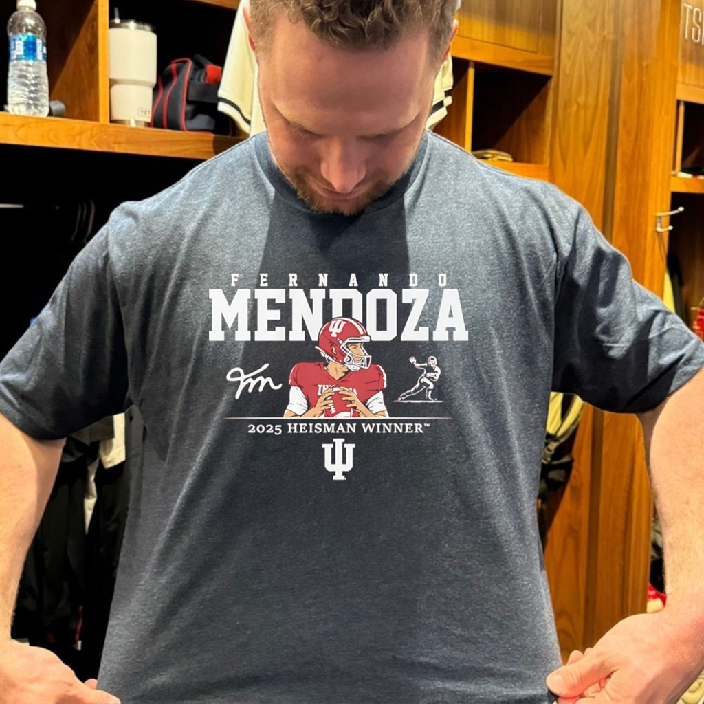 Indiana Football Fernando Mendoza 2025 Heisman Winner Signature T Shirt