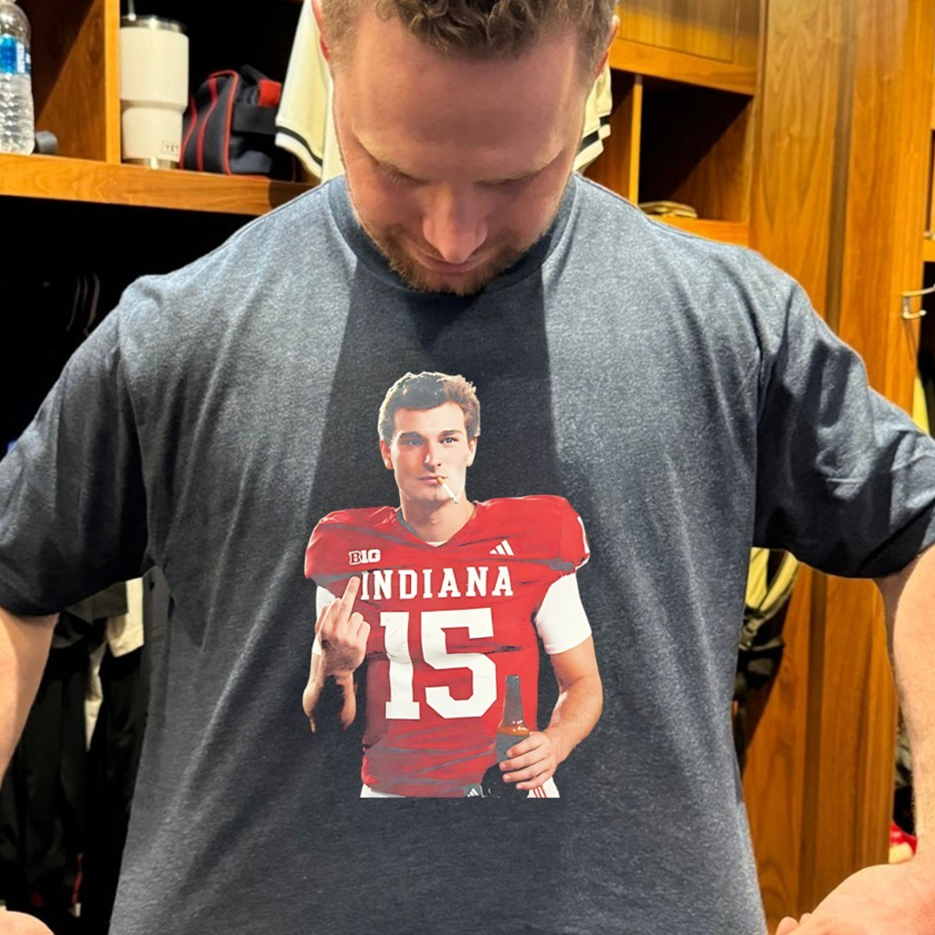 Indiana Football Fernando Mendoza Middle Finger 2026 T-Shirt Hoosiers Merch Gifts For Fan