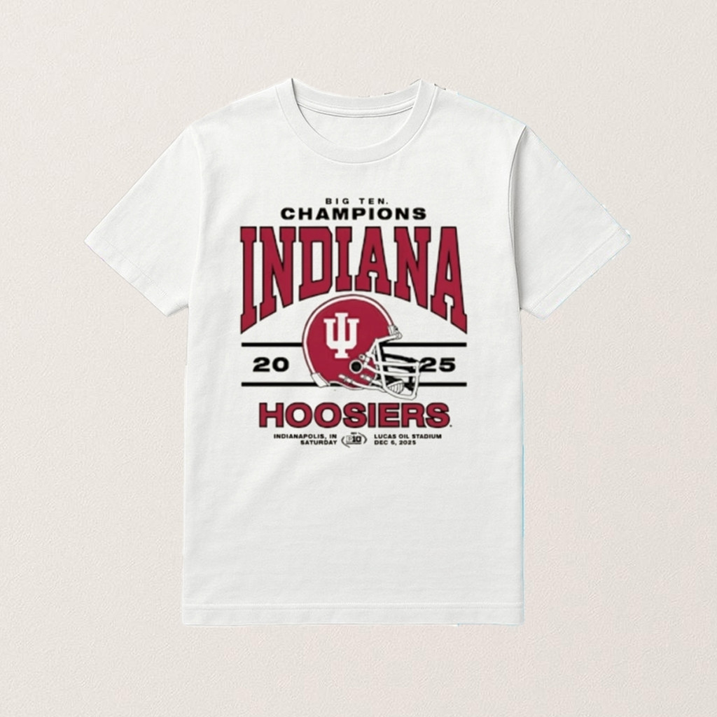 Indiana Football Merch Big Ten Champions 2025 T-Shirt Gifts Ideas For Football Lovers