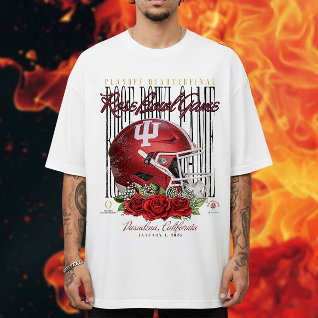 Indiana Football Merch IU Rose Bowl Game Helmet T-Shirt Gifts Ideas For Football Lovers