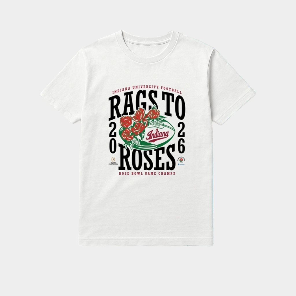 Indiana Football Rags To Roses Rose Bowl Game Champions 2026 Shirt Football Fan Gift Ideas