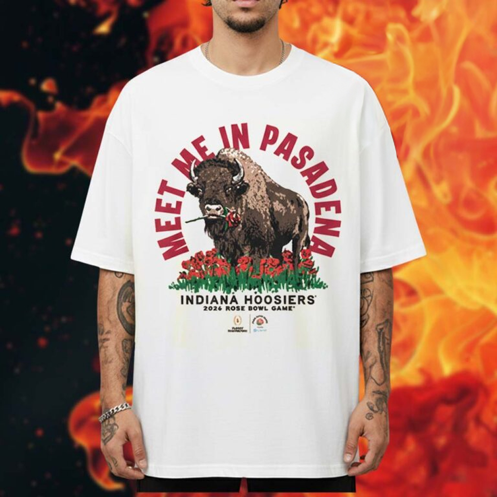 Indiana Football Rose Bowl Collection Merch Meet Me In Pasadena T-Shirt Indiana Football Merch