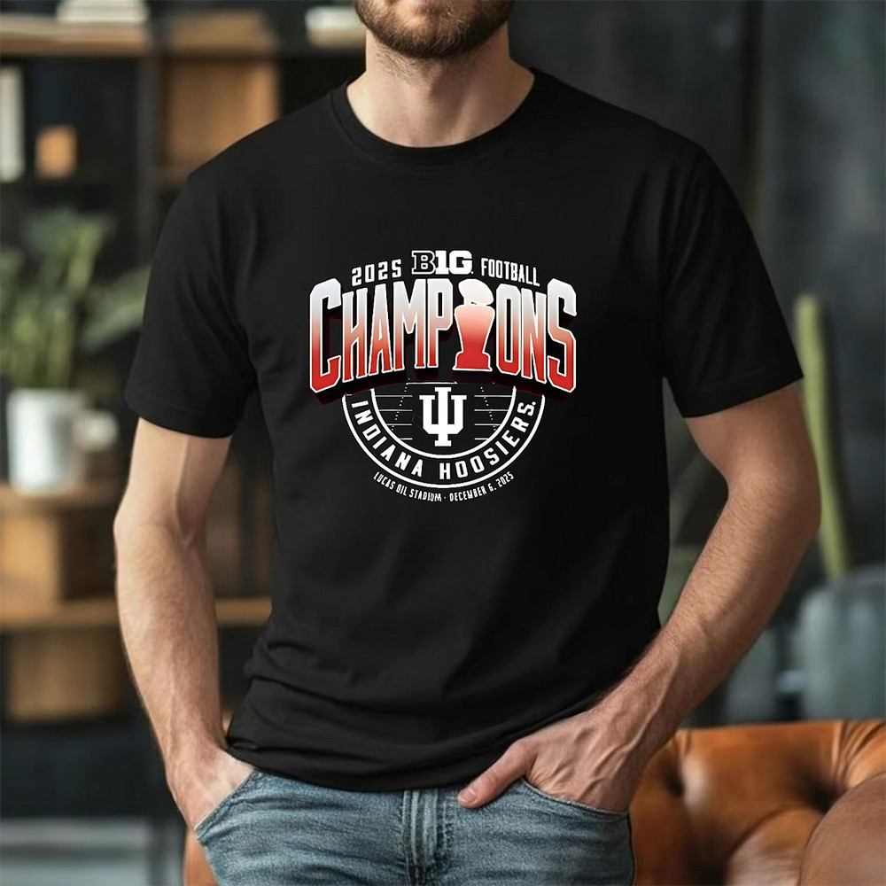 Indiana Hoosiers 2025 Big Football Champions T-Shirt Indiana Hoosier Shirt Football Lover Gifts