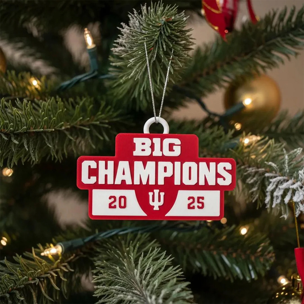 Indiana Hoosiers 2025 Big Ten Champions Ornament Football Ornament Indiana Hoosier Fan Gifts