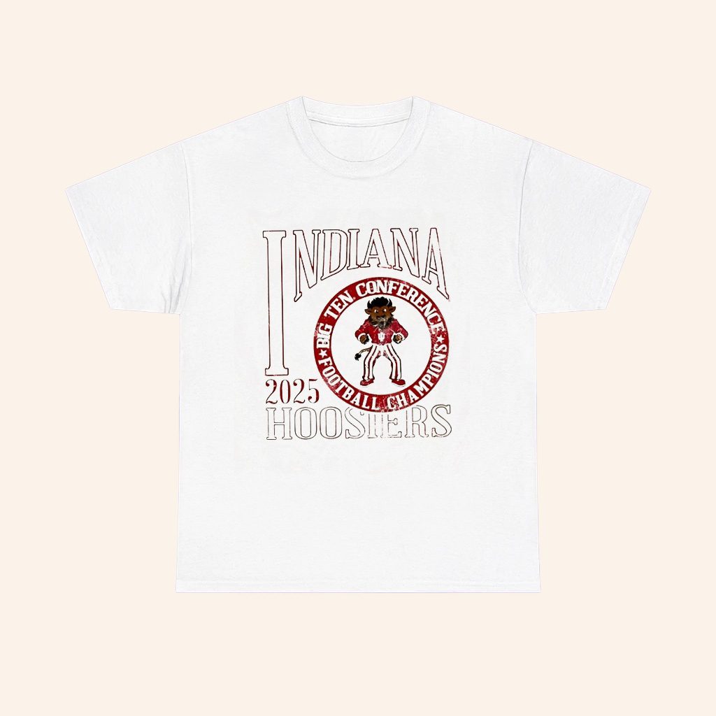 Indiana Hoosiers 2025 Big Ten Football Champions Mascot Vintage T Shirt Indiana Hoosiers 2025 Big Ten Football Champions Mascot Vintage T Shirt