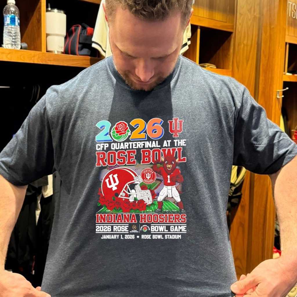 Indiana Hoosiers 2026 Cfp Rose Bowl Game Mascot T Shirt