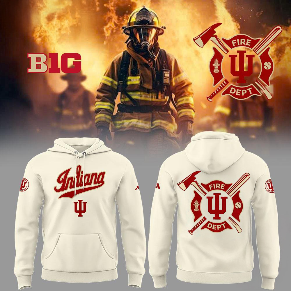 Indiana Hoosiers Baseball x Firefighter Appreciation Night Hoodie Cool Baseball Gifts