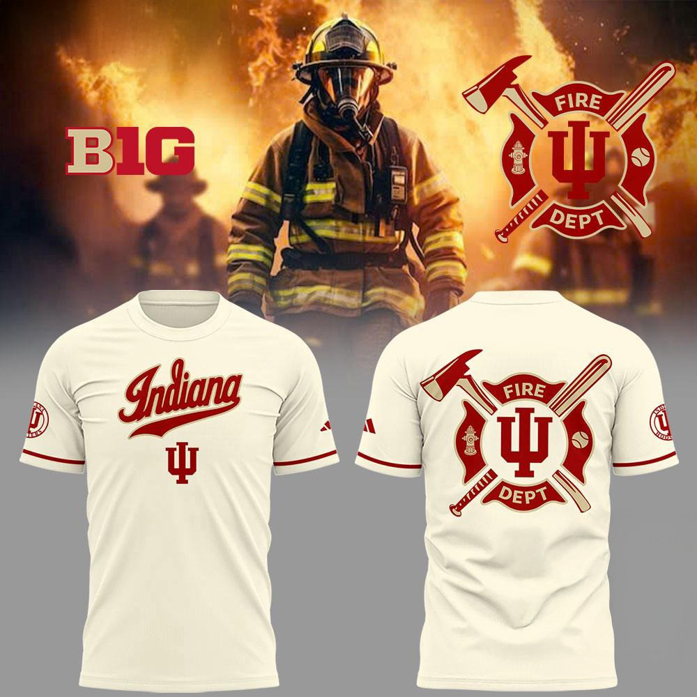 Indiana Hoosiers Baseball x Firefighter Appreciation Night T-Shirt Cool Baseball Gifts