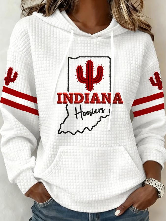 Indiana Hoosiers Cactus Art Hoodie Football Indiana Hoosiers Merch Fan Gear