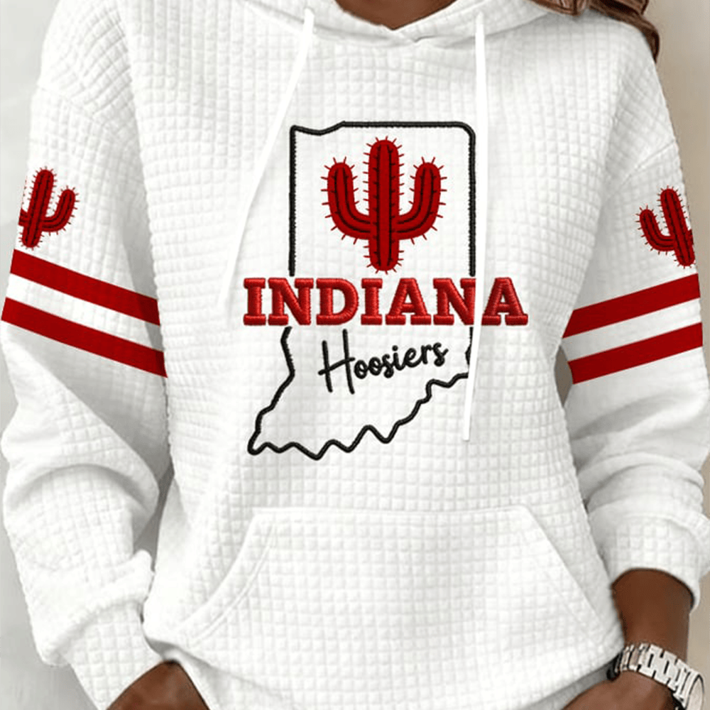 Indiana Hoosiers Cactus Art Hoodie Game Day Merch Indiana Hoosiers Fan Gifts