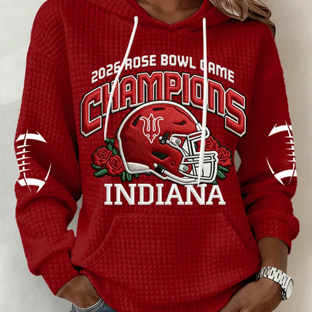 Indiana Hoosiers Champions 2026 Rose Bowl Hoodie Indiana 2026 National Champions Merch