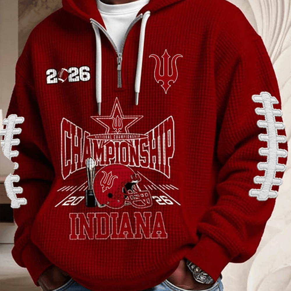 Indiana Hoosiers Champships Zip Hoodie Indiana 2026 National Championship Merch